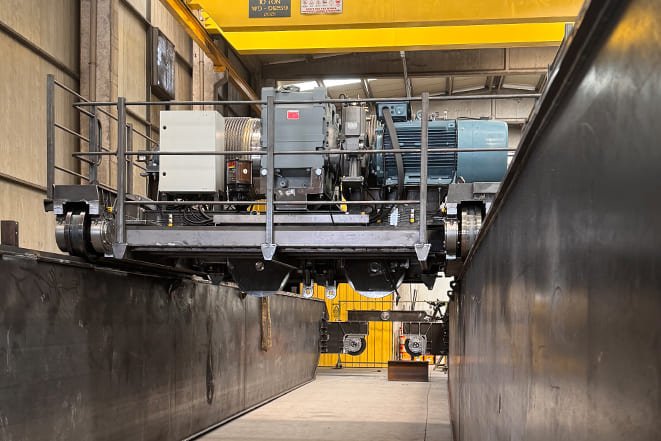 Wimac port crane for Egypt with a heavy duty double girder structure designed for extreme loads