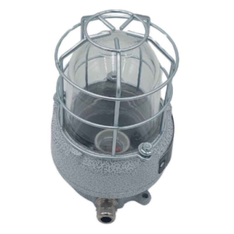 Tempered glass Zone 1 flameproof incandescent globe light fitting