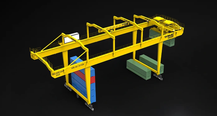Wimac port and shipyard crane supplied in Egypt, a gantry crane spanning a dry dock